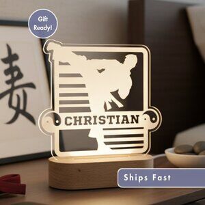Personalized Martial Arts LED Night Light – Fun Karate Room Decor